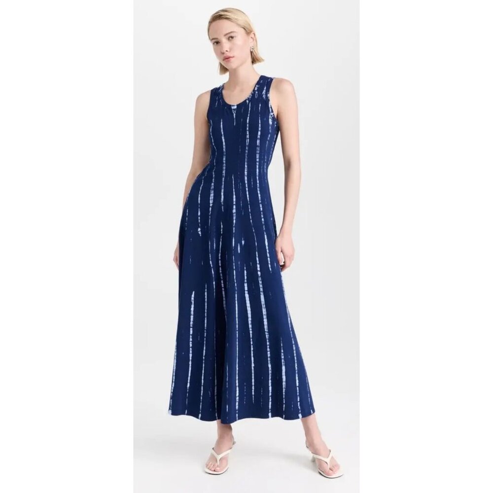Proenza Schouler Tie Dye Long Maxi Dress Womens XS Blue White Nautical Flowy USA
